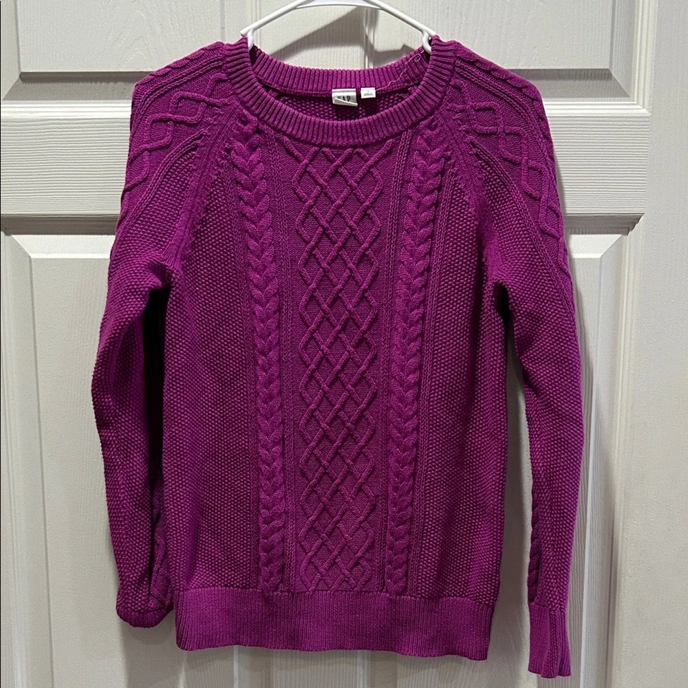 GAP Fuchsia Cable Knit Sweater - Picture 1 of 6
